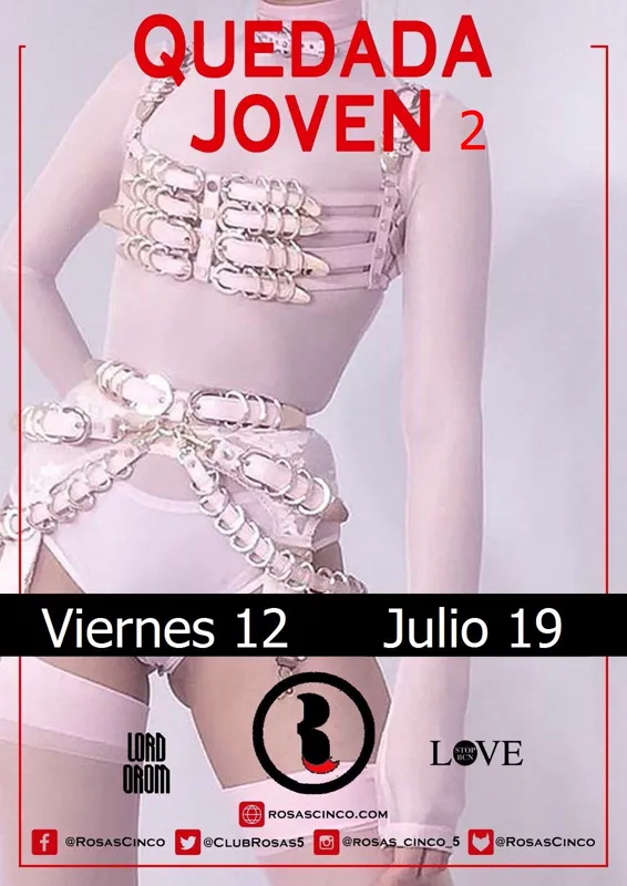 Cartel del evento Quedada Joven en Club Rosas Cinco, Barcelona (Viernes 12 julio 2019)